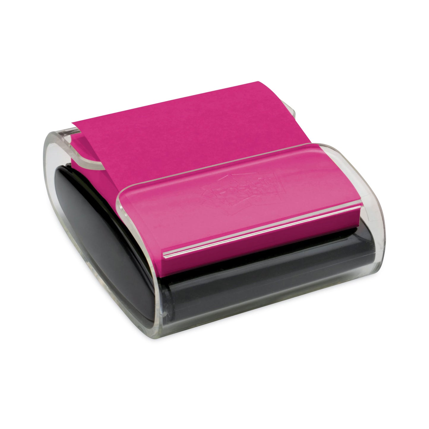 Post-it Wrap Dispenser, For 3 x 3 Pads, Black/Clear, Includes 45-Sheet Color Varies Pop-up Super Sticky Pad (WD330BK)