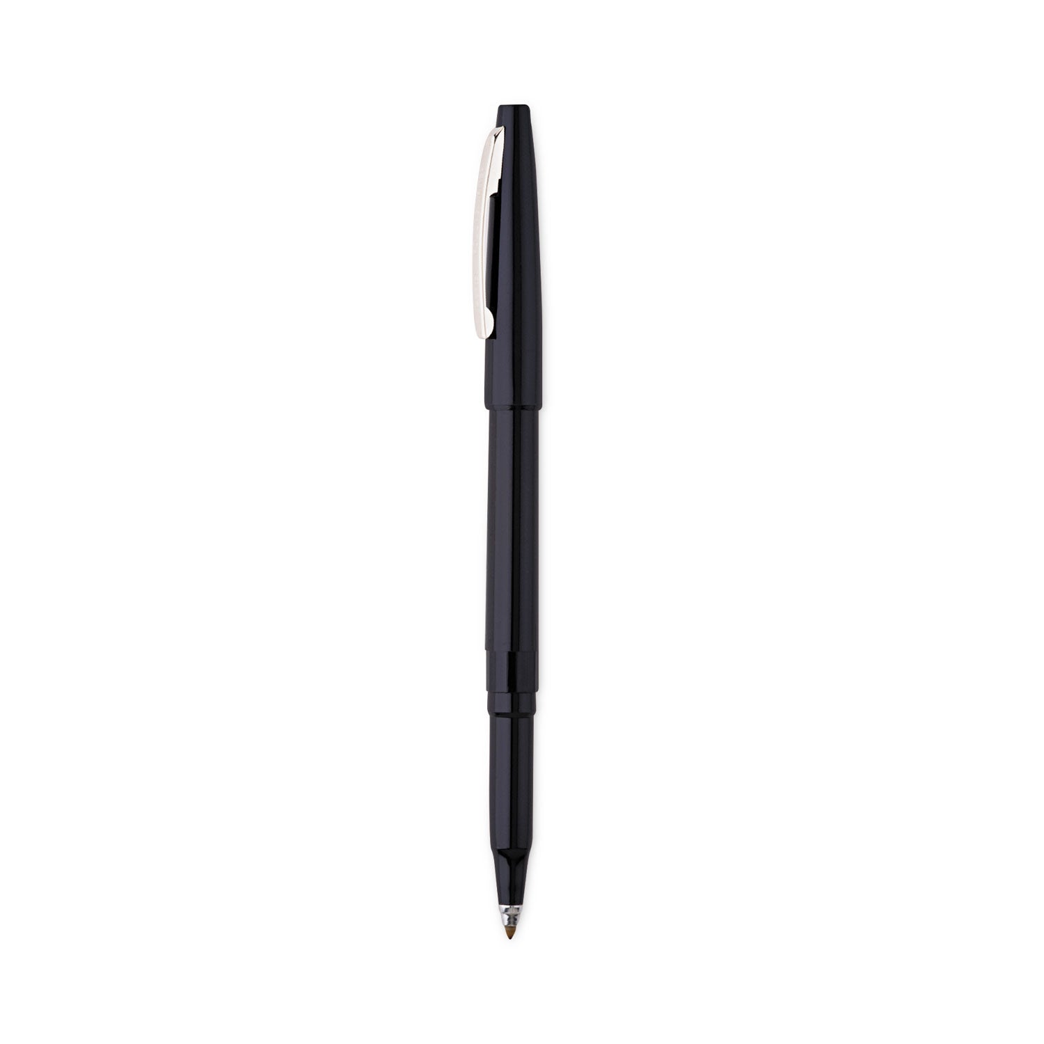 Pentel Rolling Writer Roller Ball Pen, Stick, Medium 0.8 mm, Black Ink, Black Barrel, Dozen (R100A)