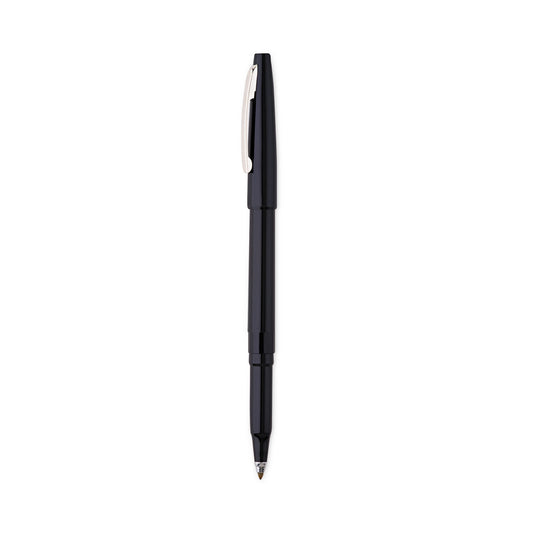 Pentel Rolling Writer Roller Ball Pen, Stick, Medium 0.8 mm, Black Ink, Black Barrel, Dozen (R100A)