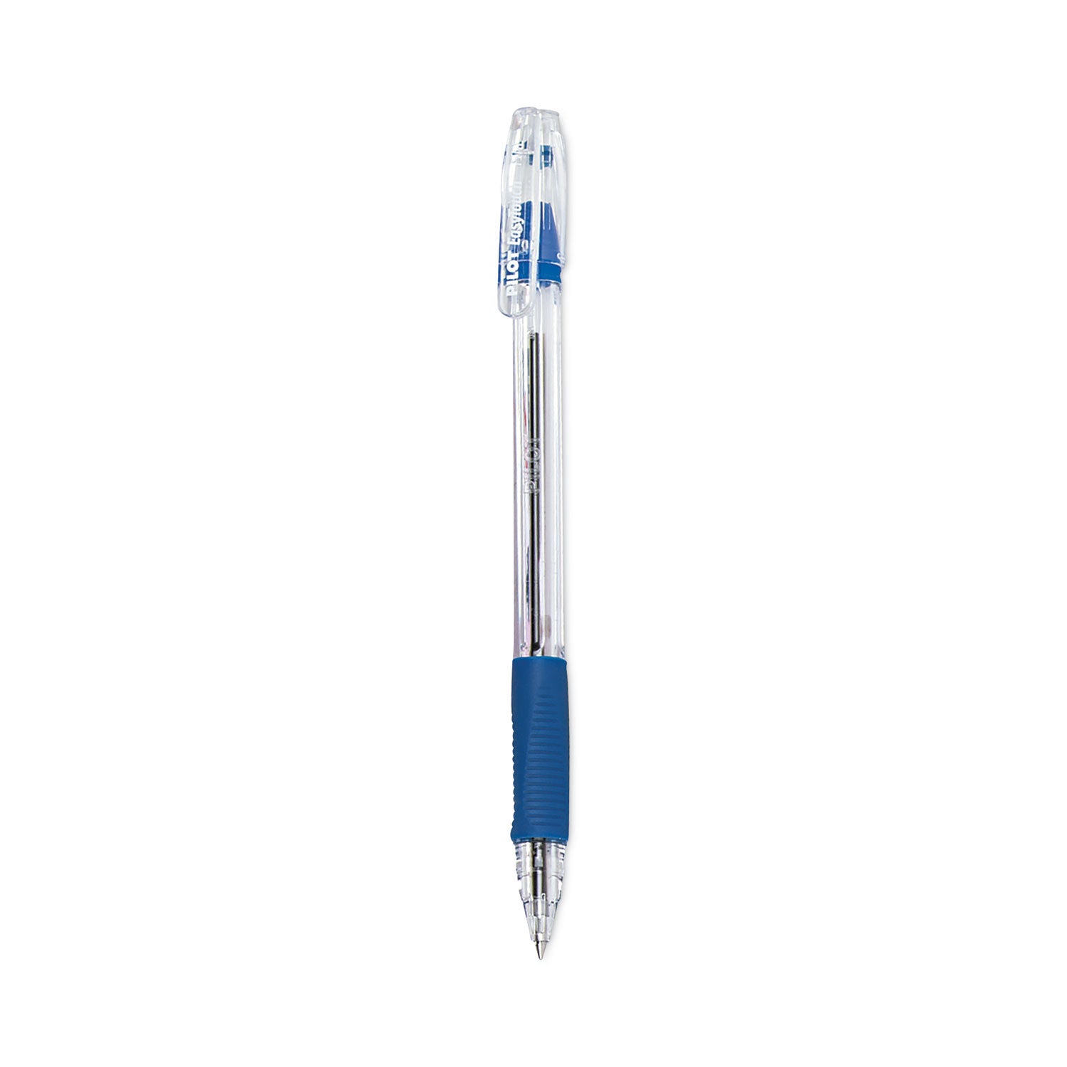 Pilot EasyTouch Ballpoint Pen, Stick, Fine 0.7 mm, Blue Ink, Clear/Blue Barrel, Dozen (32002)