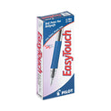 Pilot EasyTouch Ballpoint Pen, Stick, Fine 0.7 mm, Blue Ink, Clear/Blue Barrel, Dozen (32002)