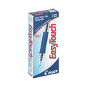 Pilot EasyTouch Ballpoint Pen, Stick, Medium 1 mm, Blue Ink, Clear/Blue Barrel, Dozen (32011)