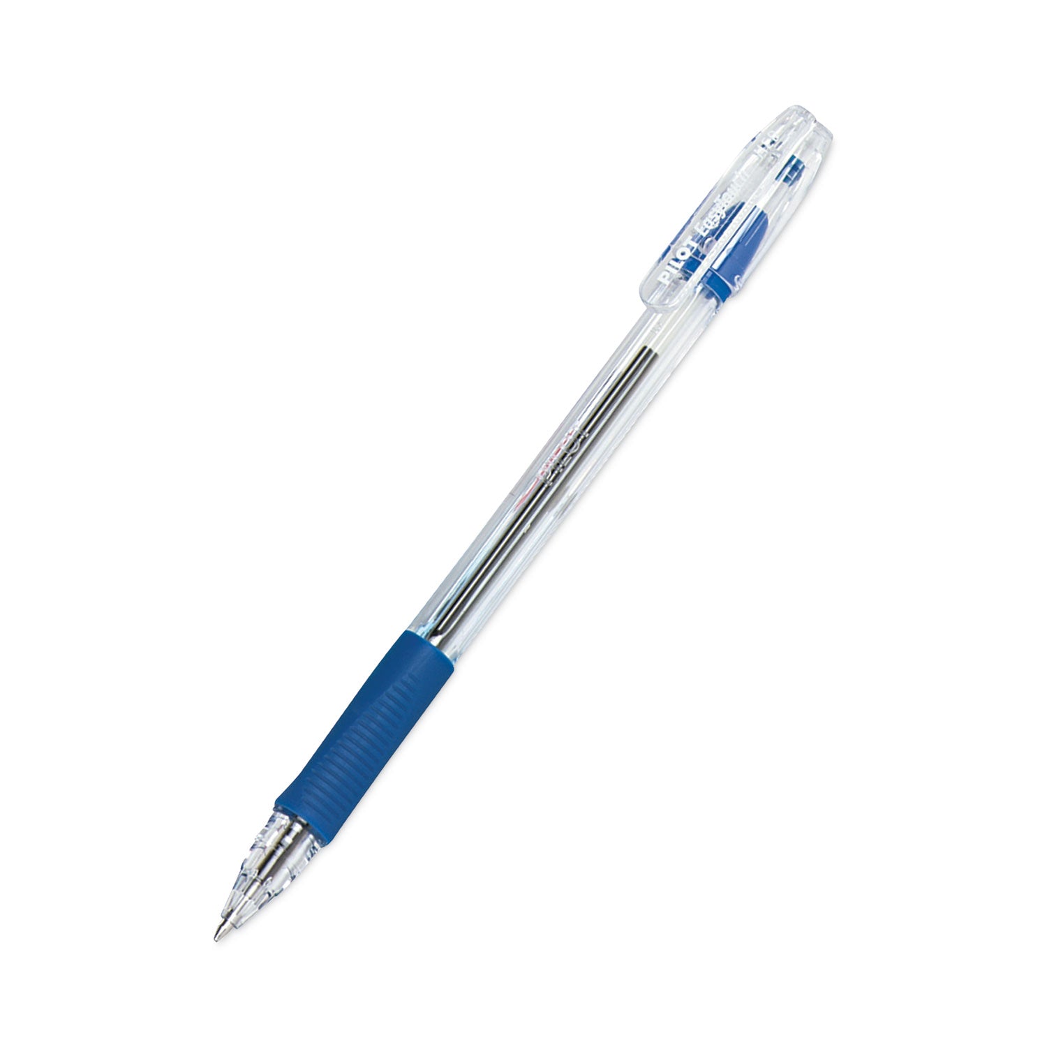 Pilot EasyTouch Ballpoint Pen, Stick, Medium 1 mm, Blue Ink, Clear/Blue Barrel, Dozen (32011)