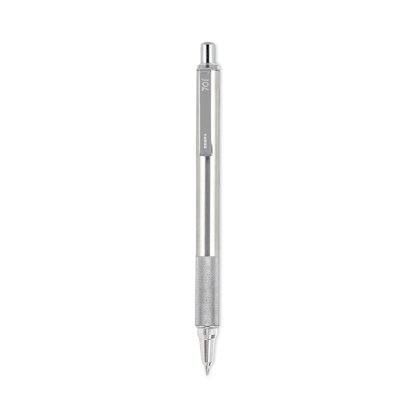 Zebra F-701 Ballpoint Pen, Retractable, Fine 0.7 mm, Black Ink, Stainless Steel/Black Barrel (29411)