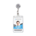 Advantus Translucent Retractable ID Card Reel, 30" Extension, Clear, 12/Pack (75473)