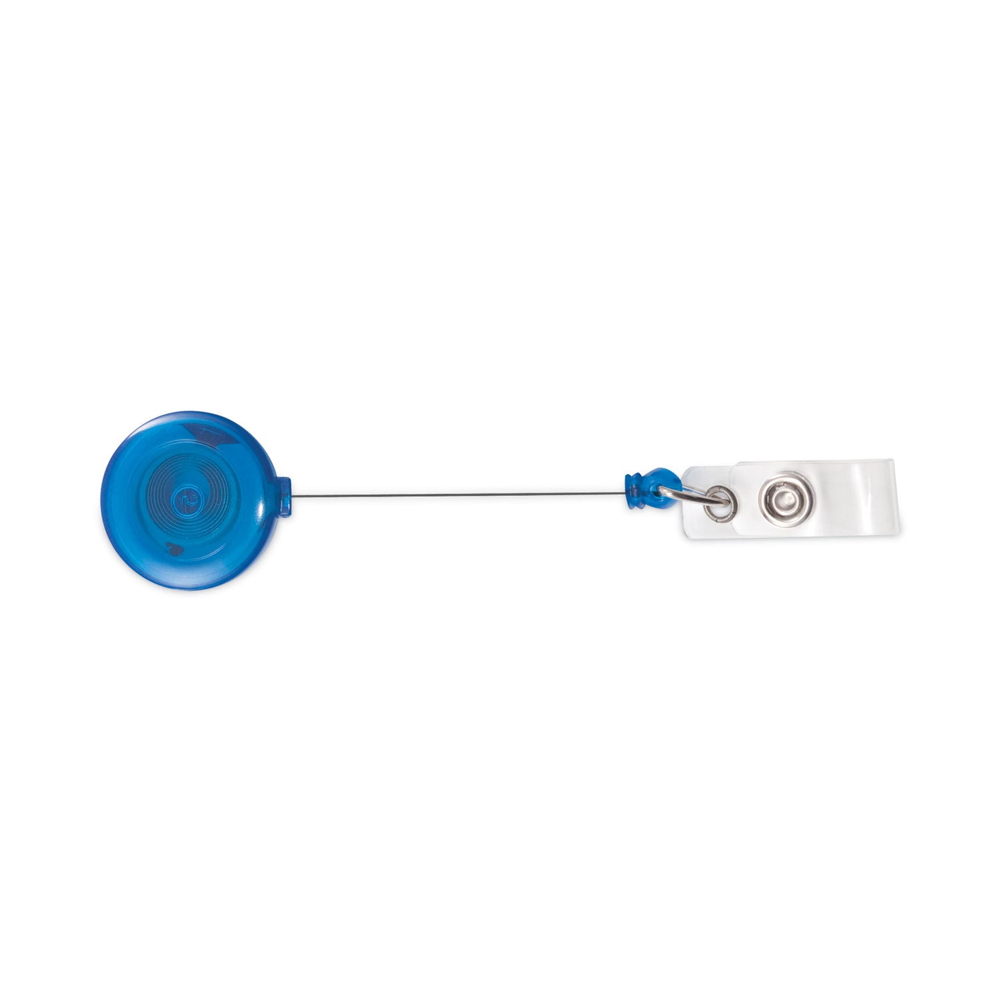 Advantus Translucent Retractable ID Card Reel, 30" Extension, Blue, 12/Pack (75472)