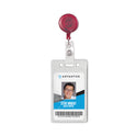 Advantus Translucent Retractable ID Card Reel, 30" Extension, Red, 12/Pack (75471)