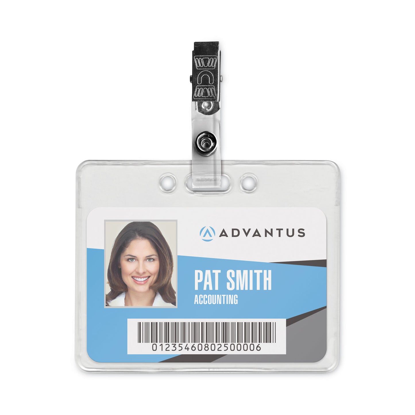 Advantus Badge Straps with Clips, 0.38" x 2.75", Clear, 100/Box (75410)