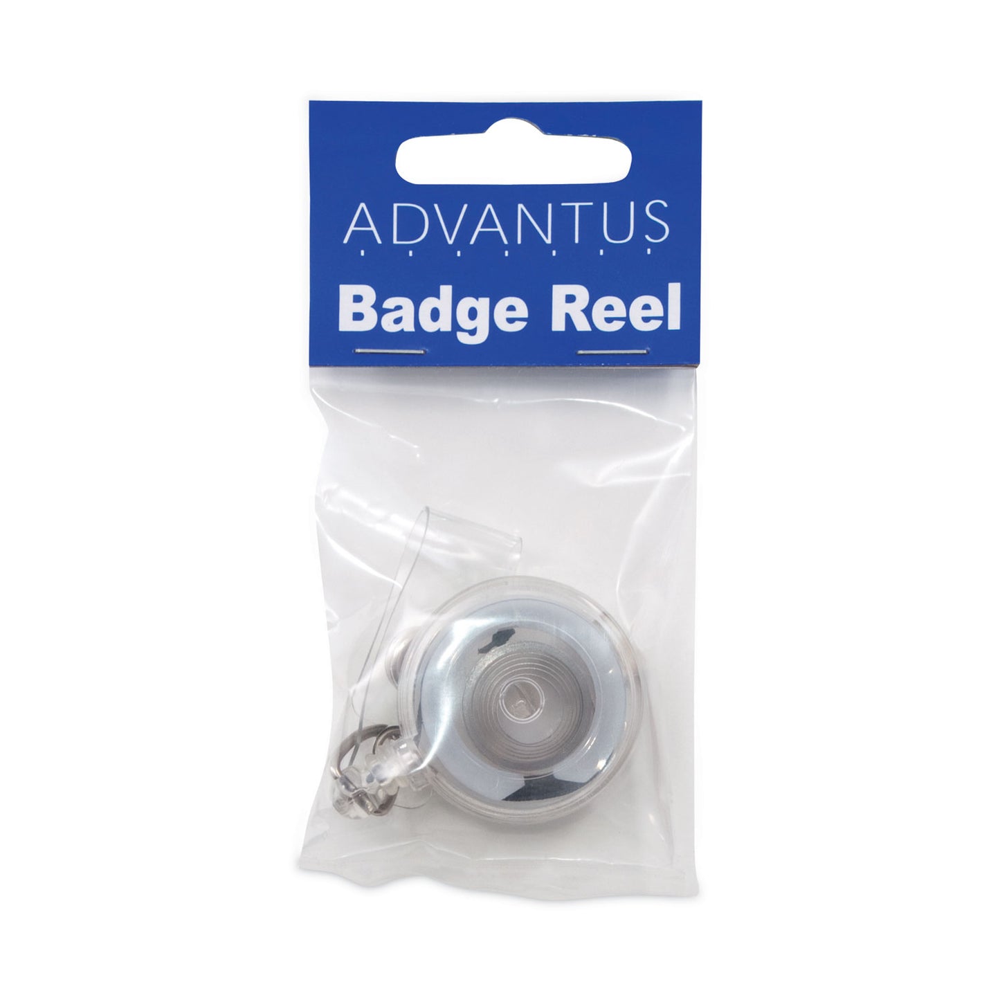 Advantus Translucent Retractable ID Card Reel, 30" Extension, Clear, 12/Pack (75473)