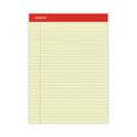 Universal Perforated Ruled Writing Pads, Wide/Legal Rule, Red Headband, 50 Canary-Yellow 8.5 x 11.75 Sheets, Dozen (10630)