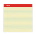 Universal Perforated Ruled Writing Pads, Wide/Legal Rule, Red Headband, 50 Canary-Yellow 8.5 x 11.75 Sheets, Dozen (10630)