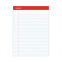 Universal Perforated Ruled Writing Pads, Wide/Legal Rule, Red Headband, 50 White 8.5 x 11.75 Sheets, Dozen (20630)