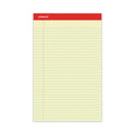 Universal Perforated Ruled Writing Pads, Wide/Legal Rule, Red Headband, 50 Canary-Yellow 8.5 x 14 Sheets, Dozen (40000)