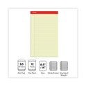 Universal Perforated Ruled Writing Pads, Wide/Legal Rule, Red Headband, 50 Canary-Yellow 8.5 x 14 Sheets, Dozen (40000)