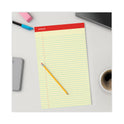 Universal Perforated Ruled Writing Pads, Wide/Legal Rule, Red Headband, 50 Canary-Yellow 8.5 x 14 Sheets, Dozen (40000)