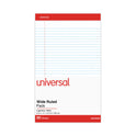 Universal Perforated Ruled Writing Pads, Wide/Legal Rule, Red Headband, 50 White 8.5 x 14 Sheets, Dozen (45000)