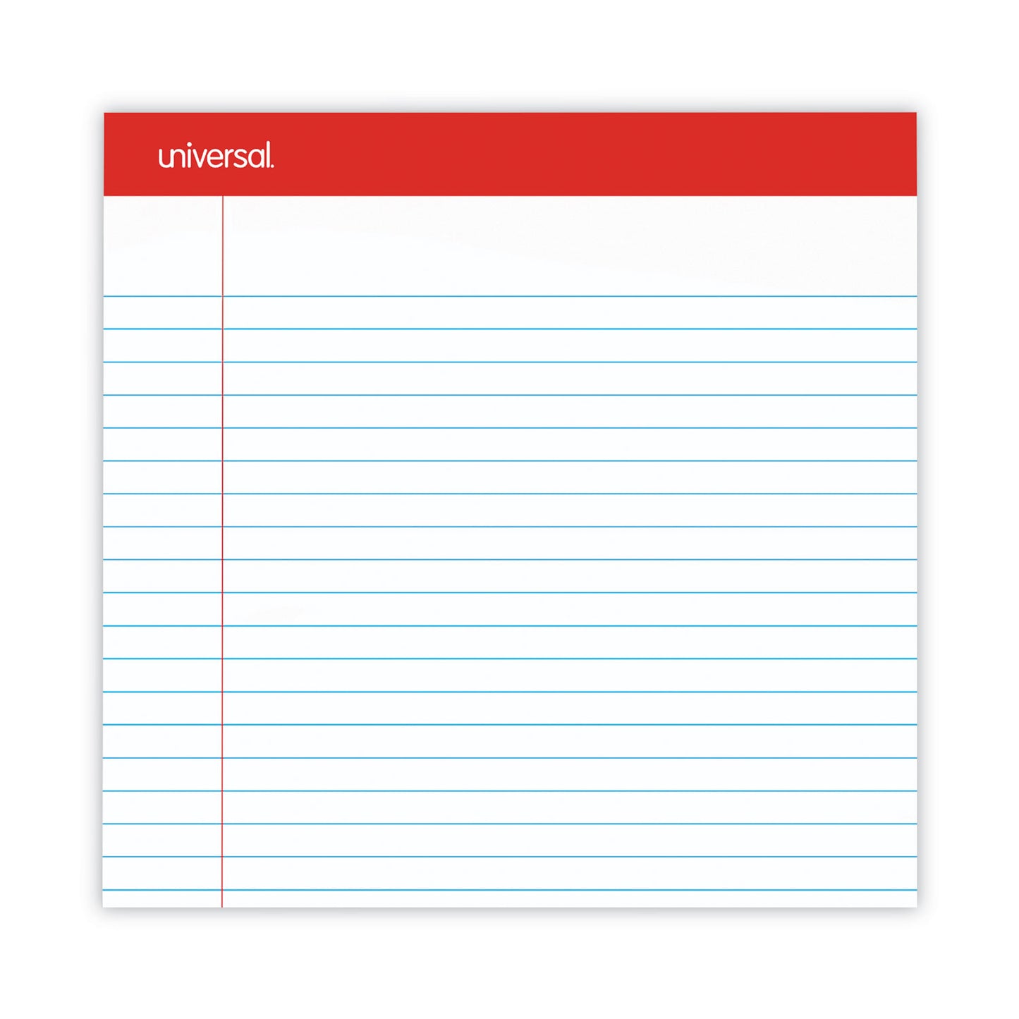 Universal Perforated Ruled Writing Pads, Wide/Legal Rule, Red Headband, 50 White 8.5 x 14 Sheets, Dozen (45000)