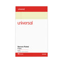 Universal Perforated Ruled Writing Pads, Narrow Rule, Red Headband, 50 Canary-Yellow 5 x 8 Sheets, Dozen (46200)