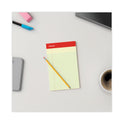 Universal Perforated Ruled Writing Pads, Narrow Rule, Red Headband, 50 Canary-Yellow 5 x 8 Sheets, Dozen (46200)