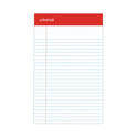 Universal Perforated Ruled Writing Pads, Narrow Rule, Red Headband, 50 White 5 x 8 Sheets, Dozen (46300)