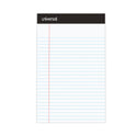 Universal Premium Ruled Writing Pads with Heavy-Duty Back, Narrow Rule, Black Headband, 50 White 5 x 8 Sheets, 12/Pack (57300)