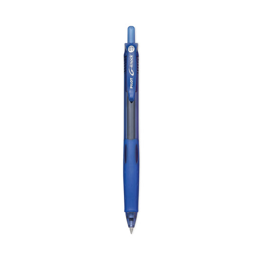 Pilot G-Knock BeGreen Gel Pen, Retractable, Fine 0.7 mm, Blue Ink, Translucent Blue/Blue Barrel, Dozen (31507)