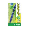 Pilot G-Knock BeGreen Gel Pen, Retractable, Fine 0.7 mm, Blue Ink, Translucent Blue/Blue Barrel, Dozen (31507)