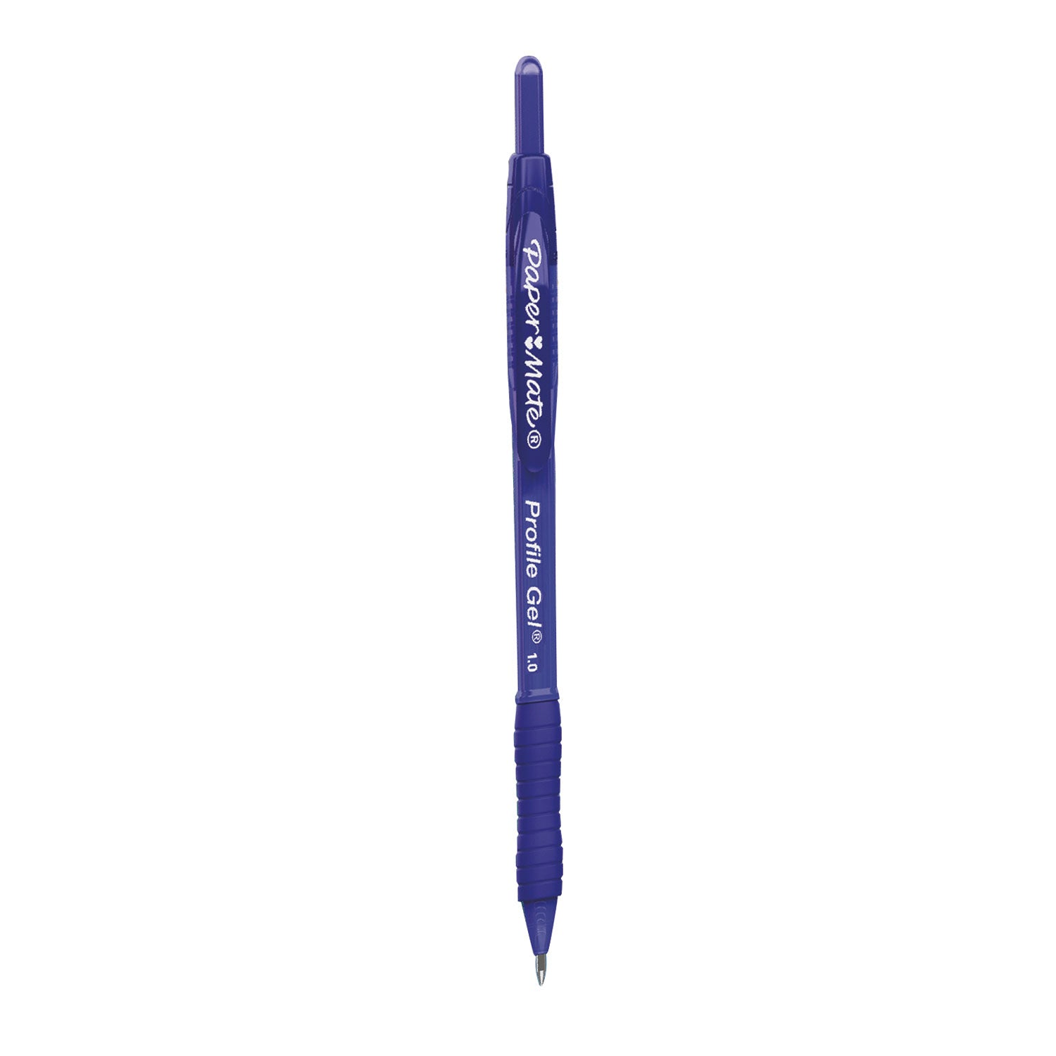 Paper Mate Profile Gel Pen, Retractable, Bold 1 mm, Blue Ink, Translucent Blue Barrel, Dozen (2102161)