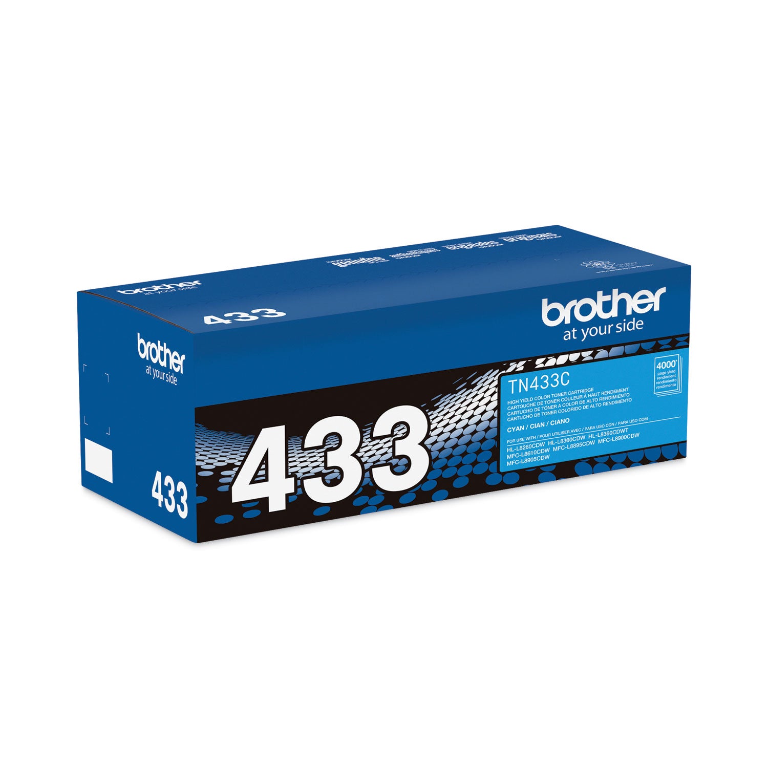 Brother TN433C High-Yield Toner, 4,000 Page-Yield, Cyan