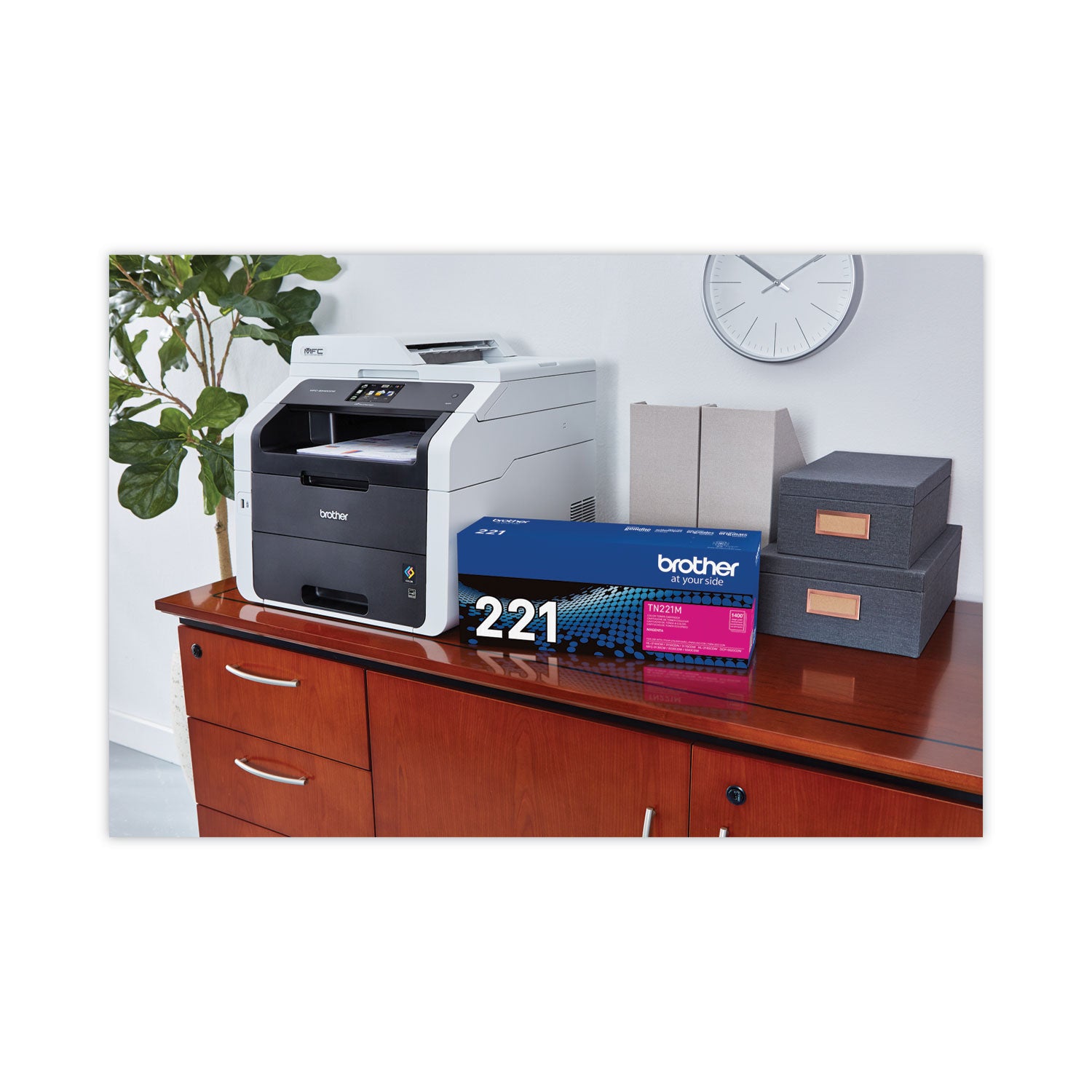 Brother TN221M Toner, 1,400 Page-Yield, Magenta