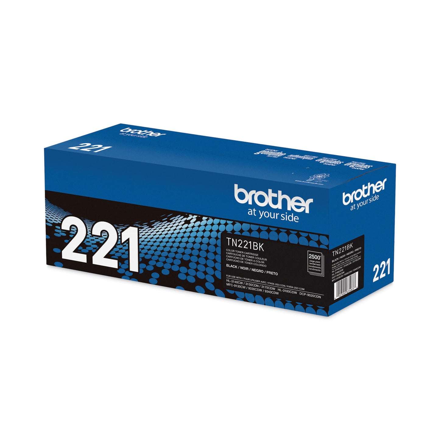 Brother TN221BK Toner, 2,500 Page-Yield, Black