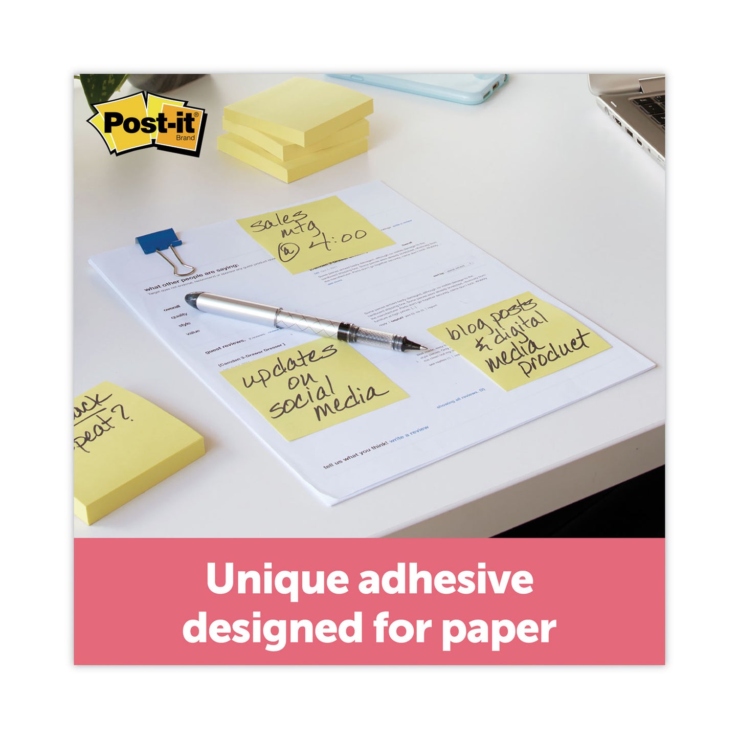 Post-it Original Pads Assorted Value Pack, 3 x 3, (8) Canary Yellow, (6) Poptimistic Collection Colors, 100 Sheets/Pad, 14 Pads/Pack (65414YWM)