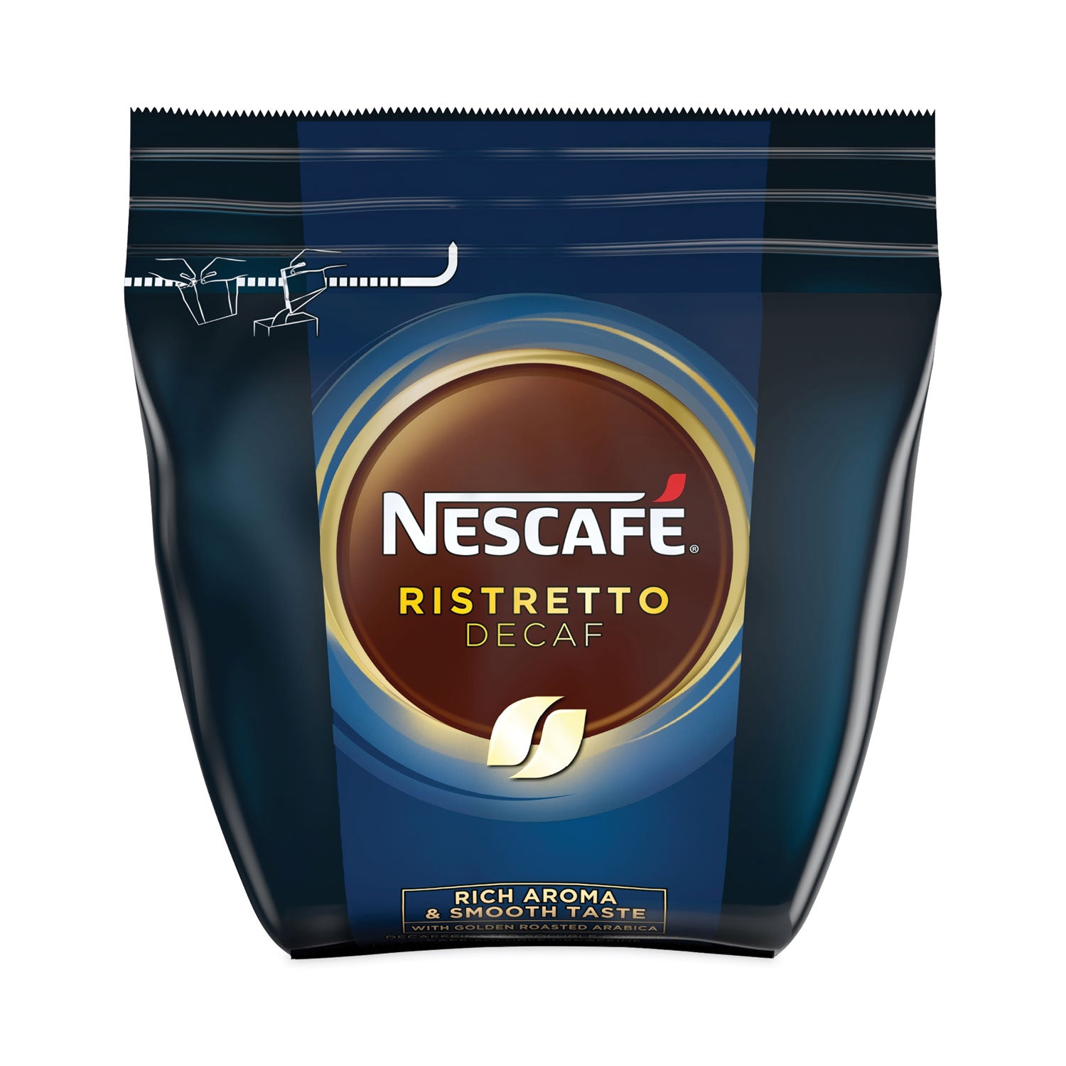 Nescaf Ristretto Decaffeinated Blend Coffee, 8.8 oz Bag, 4/Carton (86213CT)