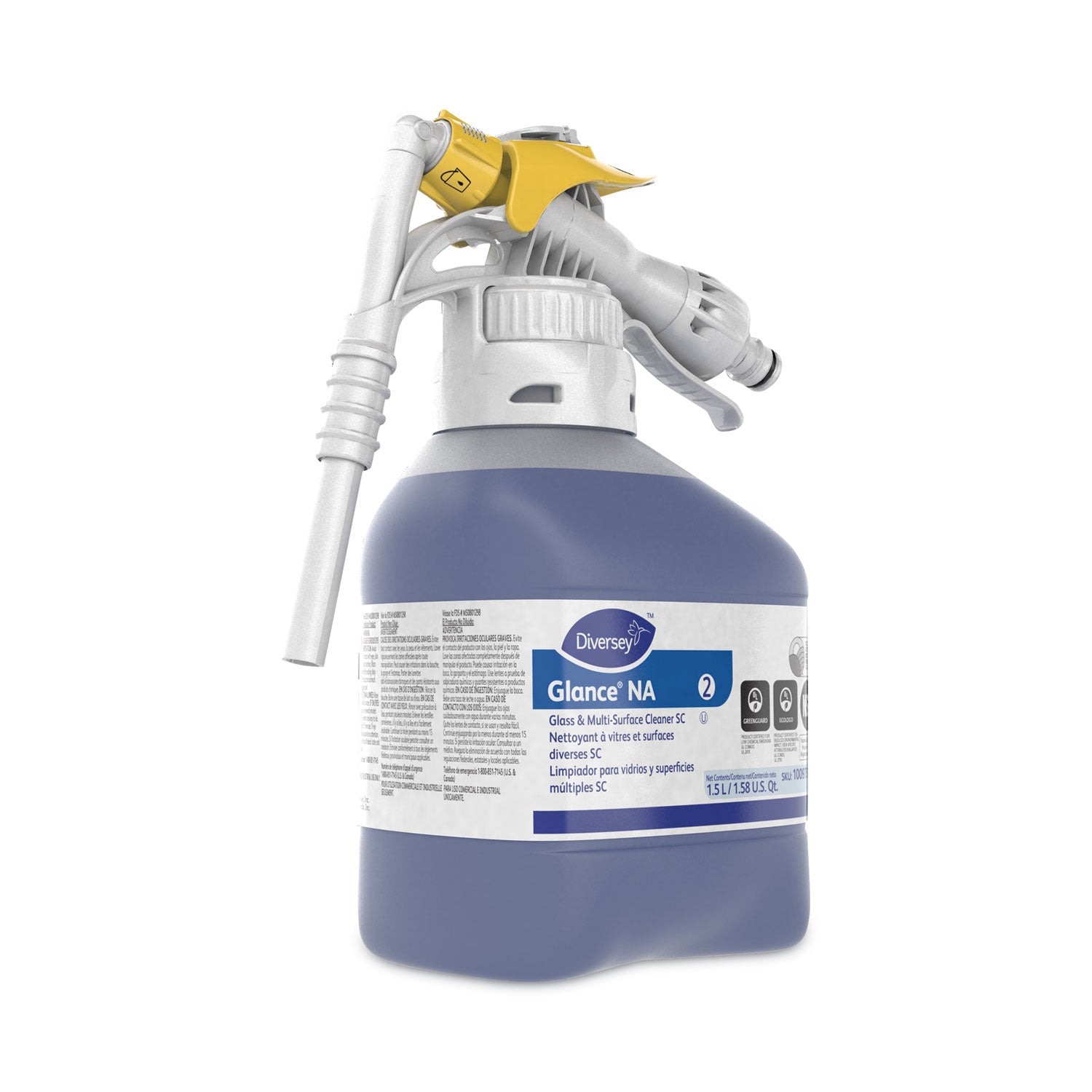 Diversey Glance NA Glass and Multi-Surface Cleaner, 1.5 L, 2/Carton (100975198)