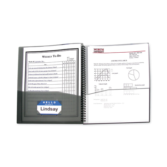 C-Line Eight-Pocket Portfolio, Polypropylene, 8.5 x 11, Smoke/Smoke (33081)