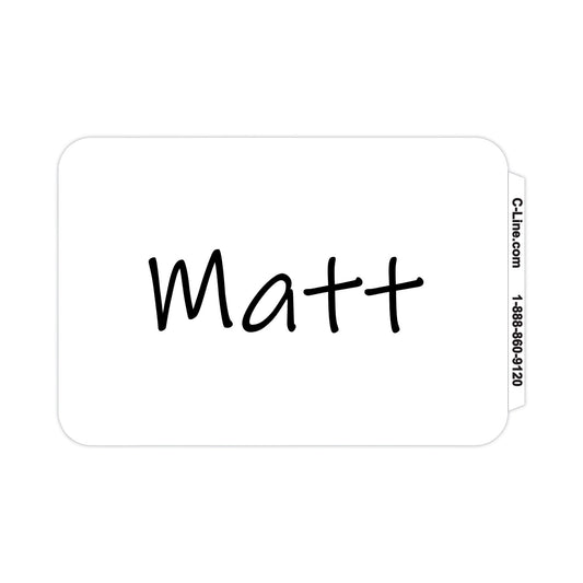 C-Line Self-Adhesive Name Badges, 3.5 x 2.25, White, 100/Box (92277)