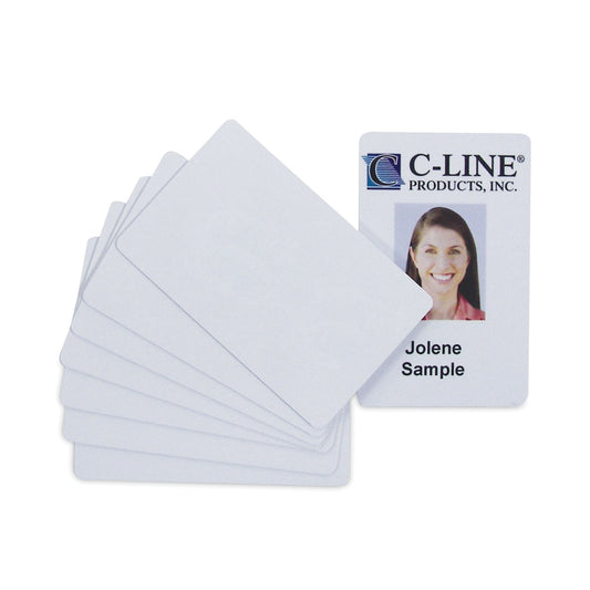 C-Line PVC ID Badge Card, 3.38 x 2.13, White, 100/Pack (89007)