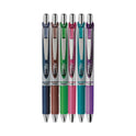 Pentel EnerGel RTX Gel Pen, Retractable, Medium 0.7 mm, Assorted Ink and Barrel Colors, 6/Pack (BL77BP6M1)