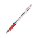 Pilot EasyTouch Ballpoint Pen, Stick, Medium 1 mm, Red Ink, Clear/Red Barrel, Dozen (32012)