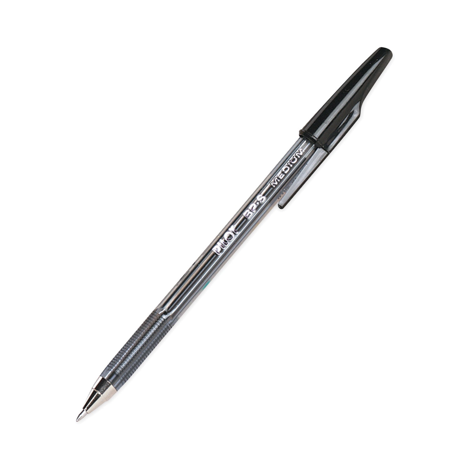 Pilot Better Ballpoint Pen, Stick, Medium 1 mm, Black Ink, Smoke Barrel, Dozen (35711)