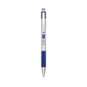 Zebra G-301 Gel Pen, Retractable, Medium 0.7 mm, Blue Ink, Stainless Steel/Blue Barrel, 2/Pack (41322)