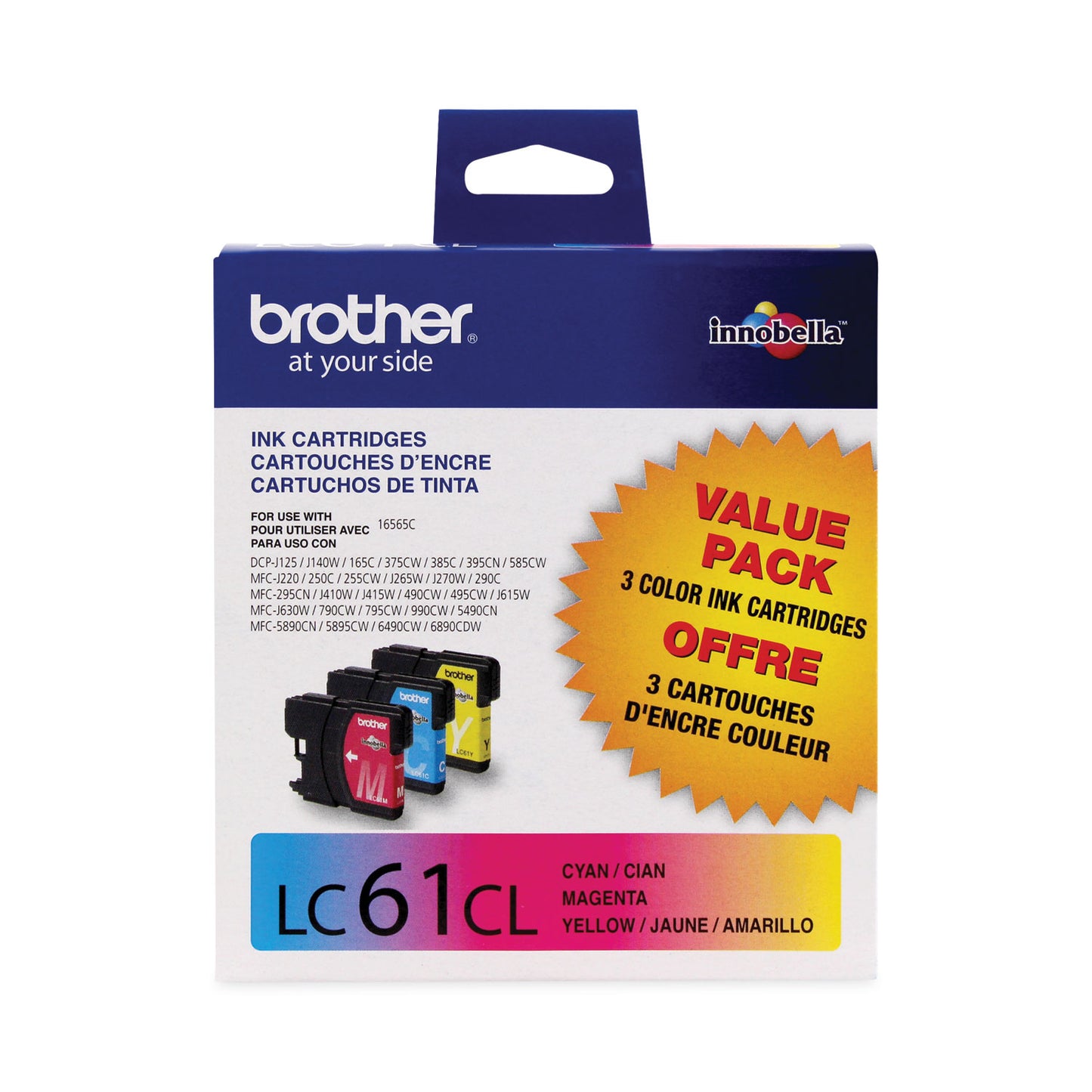 Brother LC613PKS Innobella Ink, 325 Page-Yield, Cyan/Magenta/Yellow