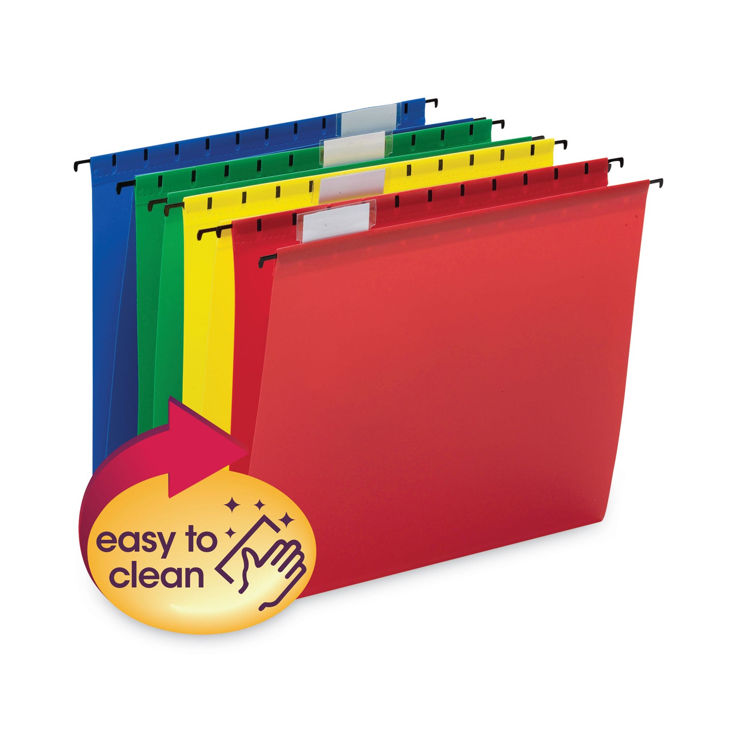 Smead Poly Hanging Folders, Letter Size, 1/5-Cut Tabs, Assorted Colors, 12/Pack (64026)