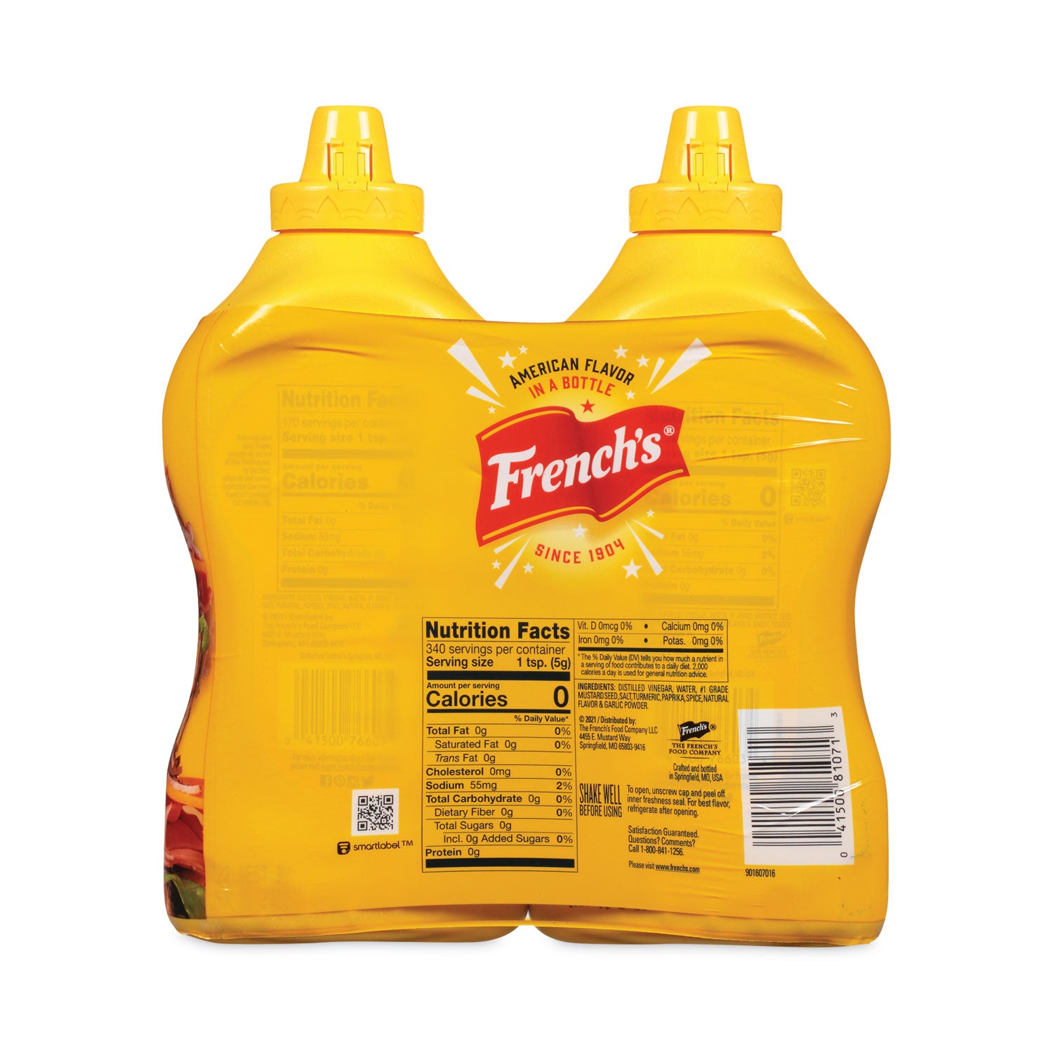 French's Classic Yellow Mustard, 30 oz Bottle, 2/Pack (22000465)