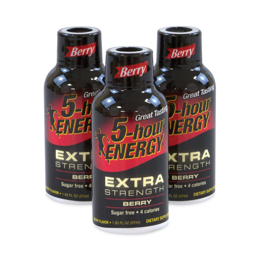 5-hour ENERGY Extra Strength Energy Drink, Berry, 1.93 oz Bottle, 24/Carton (22000631)