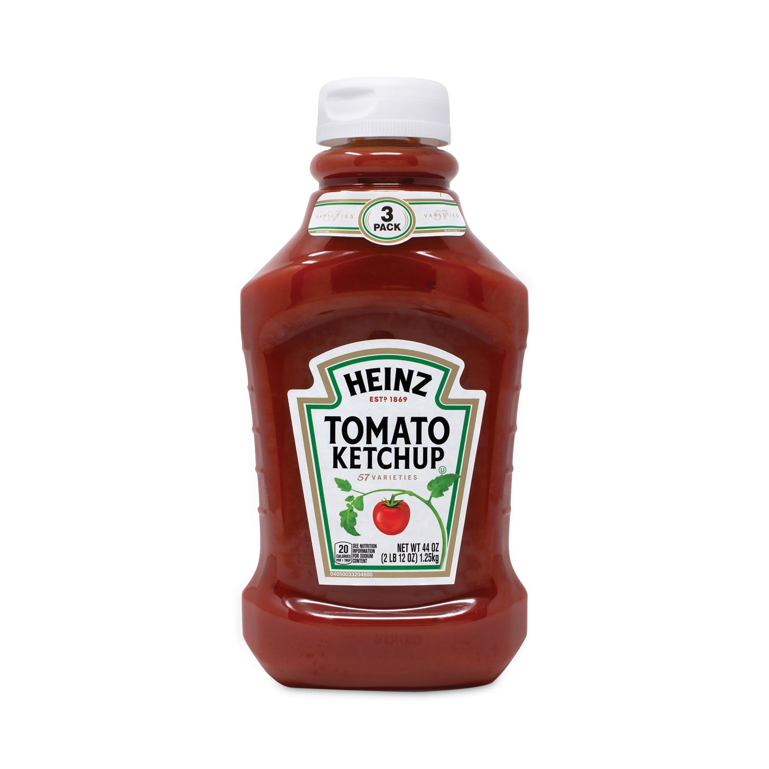 Heinz Tomato Ketchup Squeeze Bottle, 44 oz Bottle, 3/Pack (22000499)