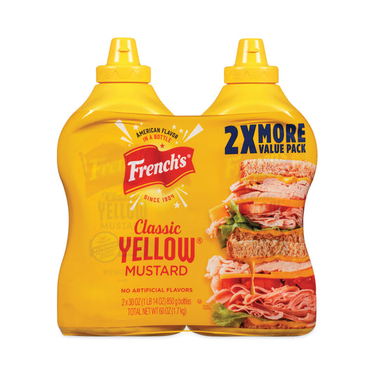 French's Classic Yellow Mustard, 30 oz Bottle, 2/Pack (22000465)