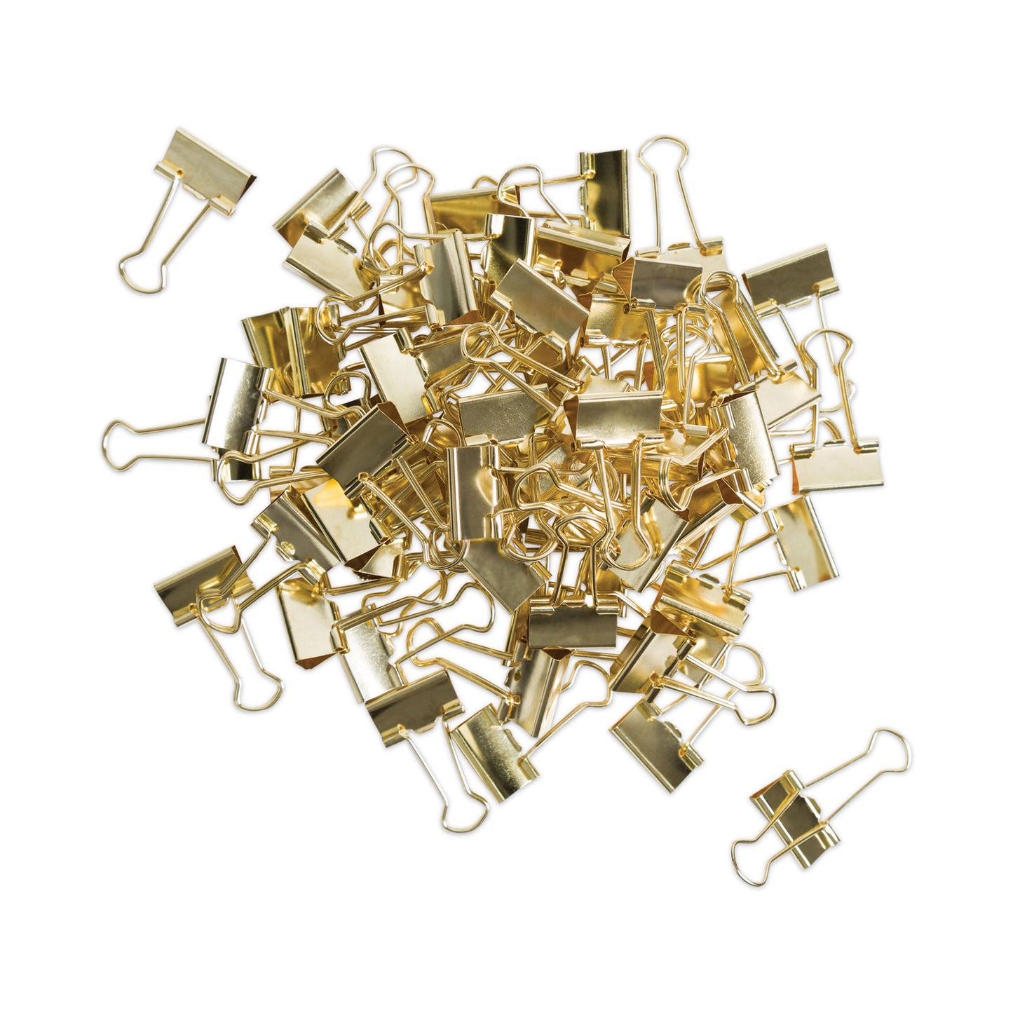 U Brands Binder Clips, Small, Gold, 72/Pack (3595U0624)