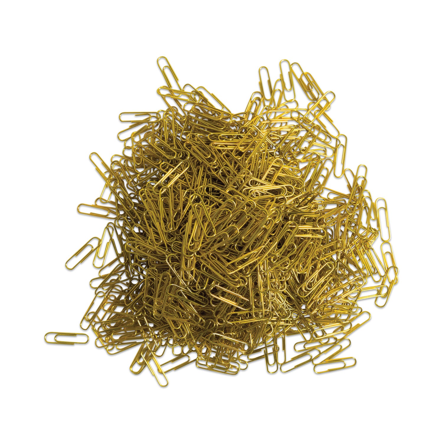 U Brands Paper Clips, Medium, Vinyl-Coated, Gold, 200 Clips/Box, 5 Boxes/Pack (3619U0624)