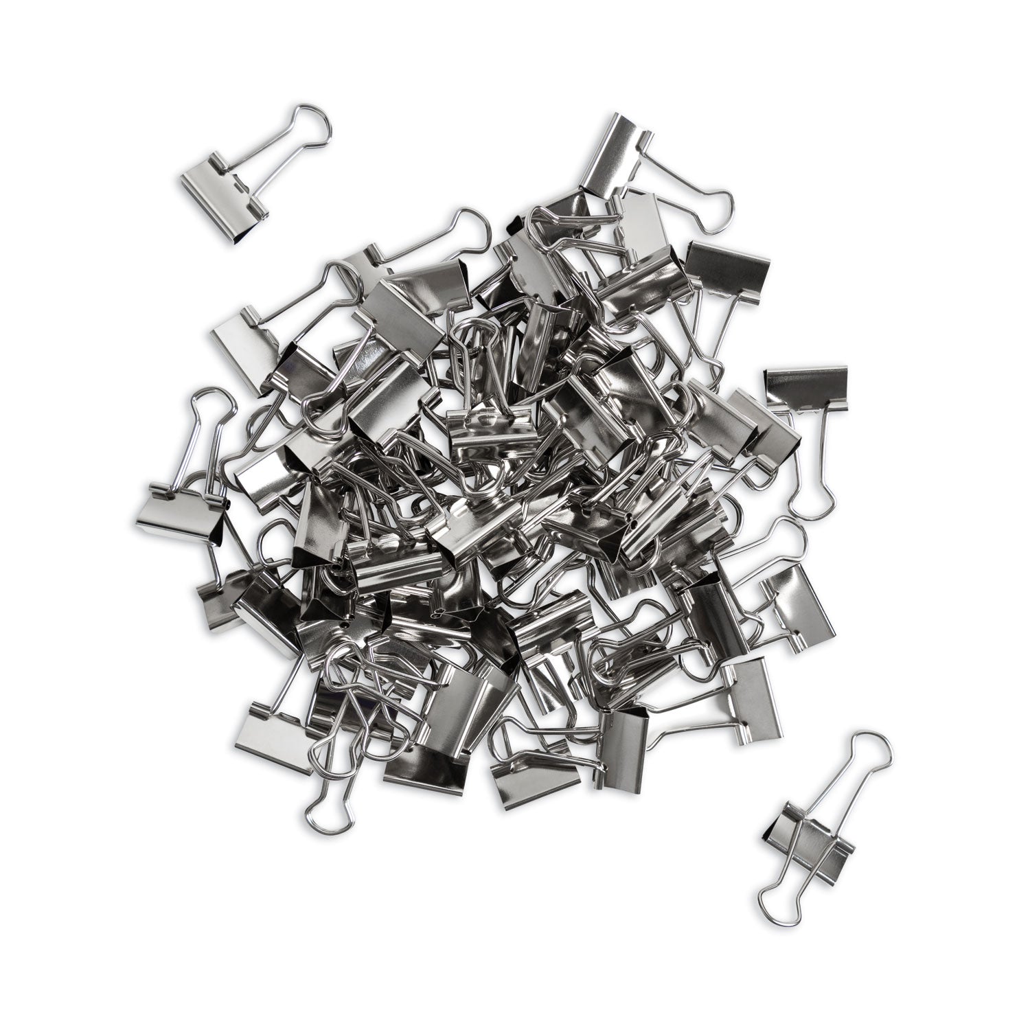 U Brands Binder Clips, Small, Silver, 72/Pack (3602U0624)